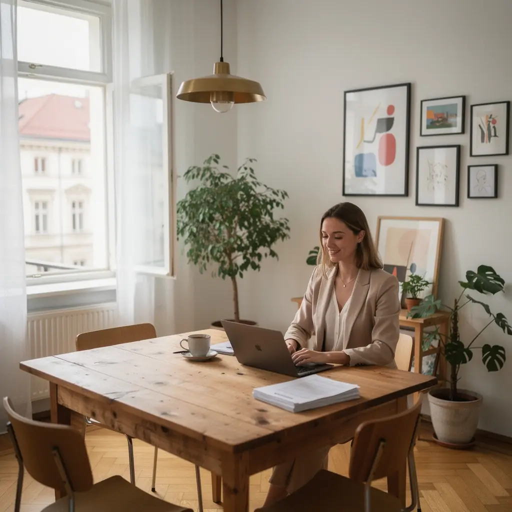 Luftaufnahme eines aufstrebenden Stadtteils in Wien.