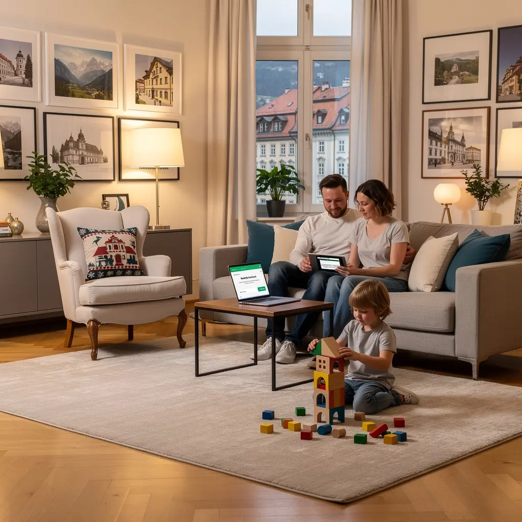 Eine stilvolle Küche in einem neu renovierten Mietobjekt.