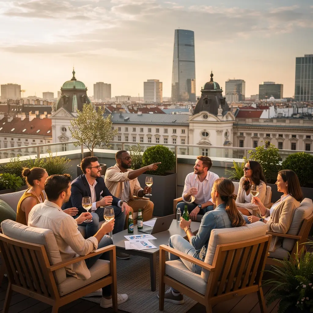 Eine Übersichtskarte von Wien mit markierten Wachstumsgebieten für Immobilieninvestitionen.